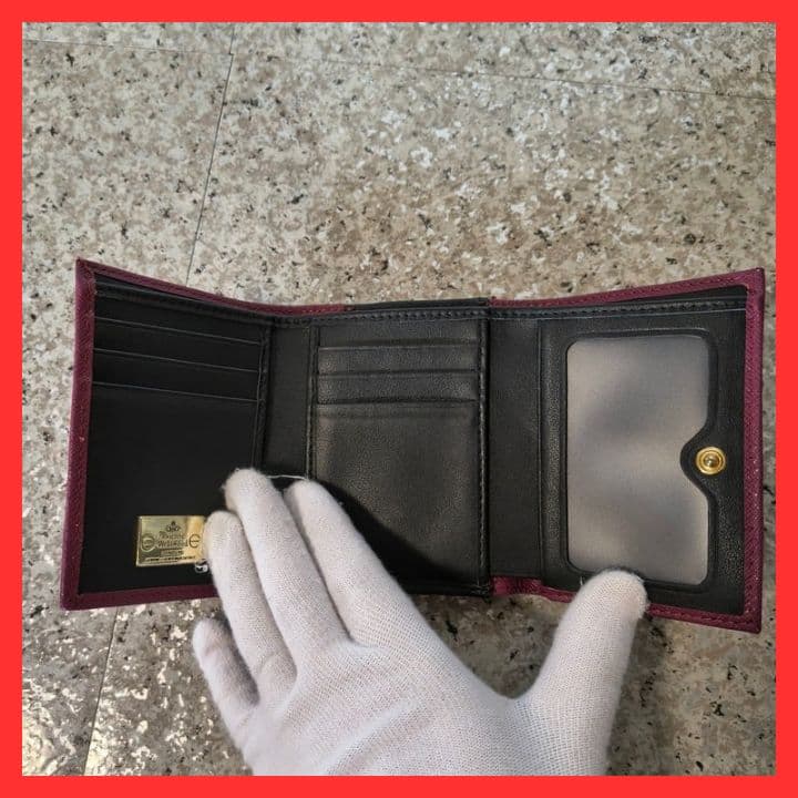 【新品】ヴィヴィアンウエストウッド三つ折り財布913VW106 BURGUNDY