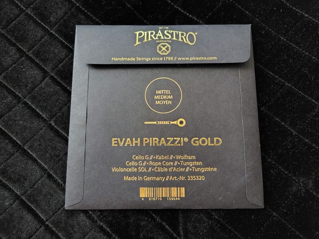 チェロ弦 EVAH PIRAZZI GOLD G線 未使用に近い