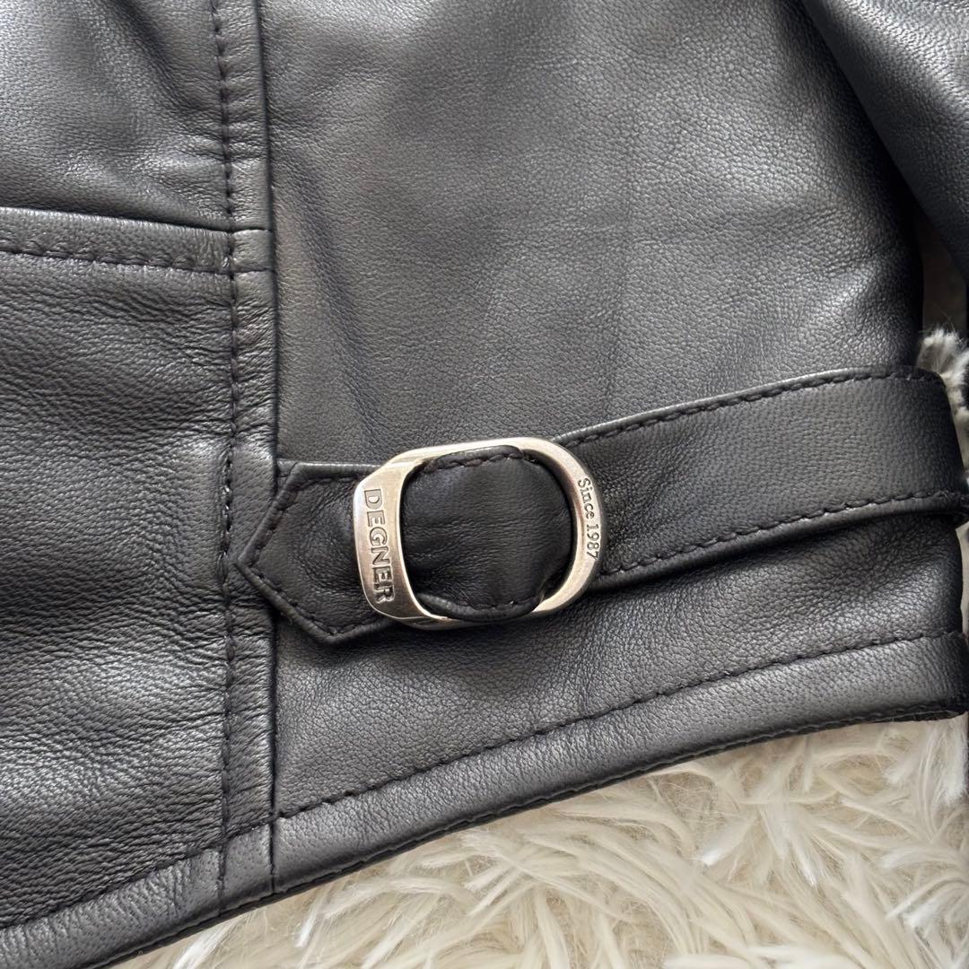 【未使用品】DEGNER デグナー金襴 レザージャケット「雲龍」XL ブラック