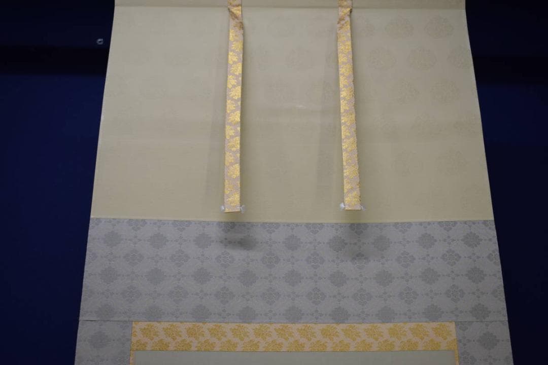 真作/晃堂/高砂図/桐共箱太巻二重箱付/金泥/布袋屋掛軸HJ-185