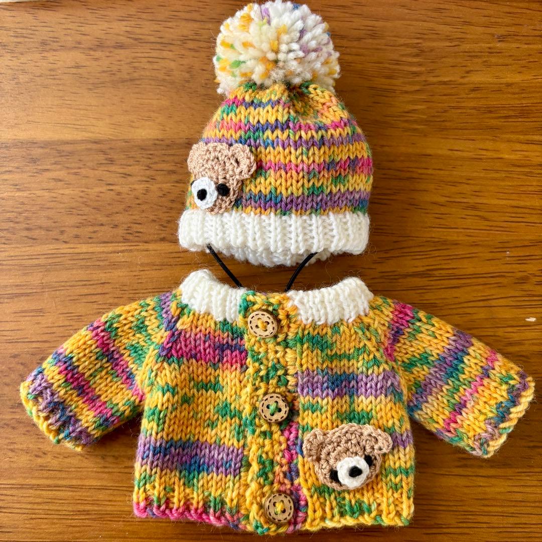 りお　くまさん付きセーターとニット帽＊くまさん付きキャップ＊くま耳帽子