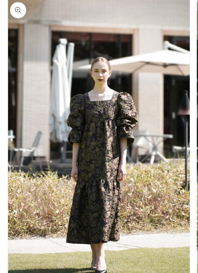 【Acka】jacquard volume dress