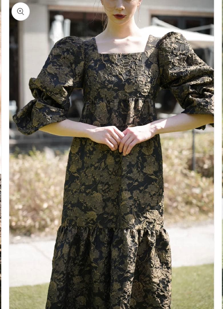 【Acka】jacquard volume dress