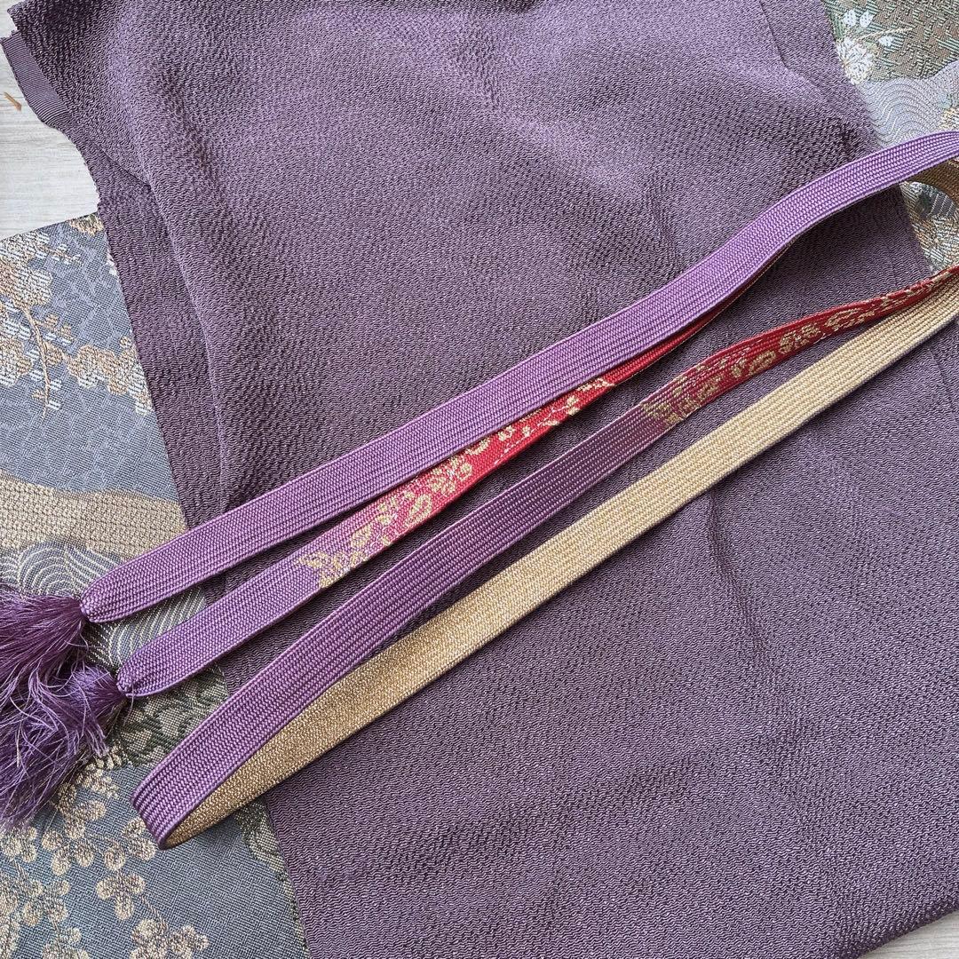 〈着物のみ〉付け下げ　フルセット　着物　正絹　鳳凰　凛と紫　訪問着　G9