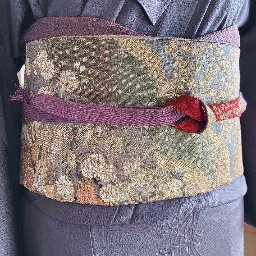 〈着物のみ〉付け下げ　フルセット　着物　正絹　鳳凰　凛と紫　訪問着　G9