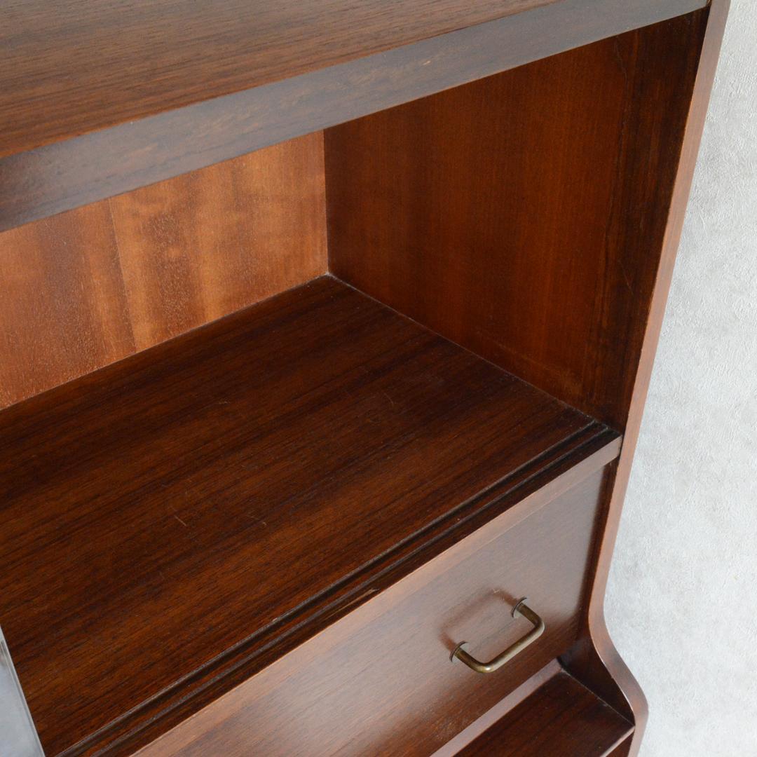 イギリス ヴィンテージ Beautility ガラスキャビネット ビューロー付