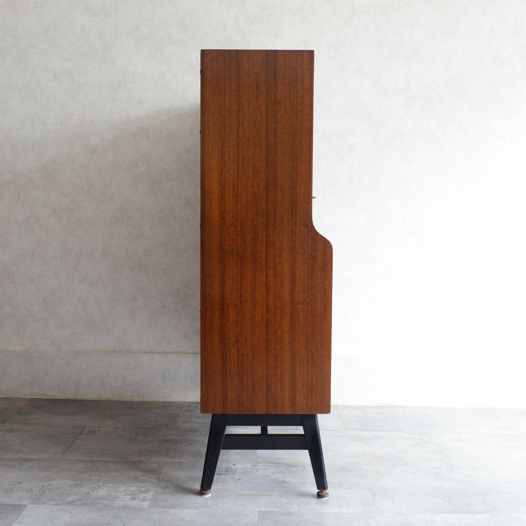 イギリス ヴィンテージ Beautility ガラスキャビネット ビューロー付