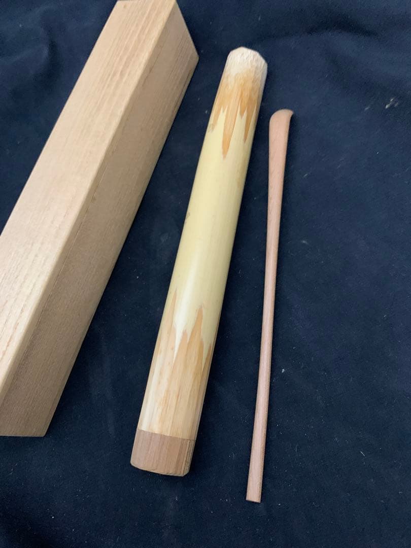 茶杓　銘「涼風」　建仁寺 竹田益州老師　共筒　共箱　茶道具