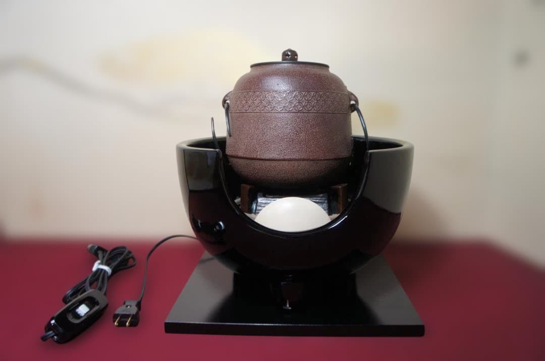 ☆ 創巧野々田 真塗風 炉(紅鉢型)400w電熱器 在銘 棗釜他フルセット送料込