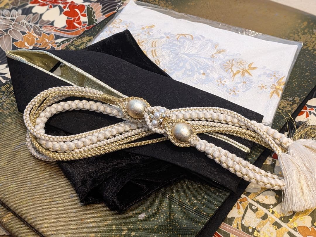 振袖フルセット 身丈158裄66.5 黒 グレー 金彩 逸品 成人式