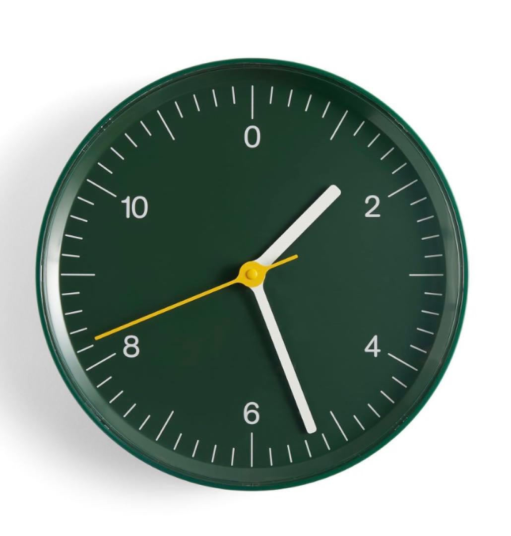 ダークグリーン 掛時計 シンプルデザイン