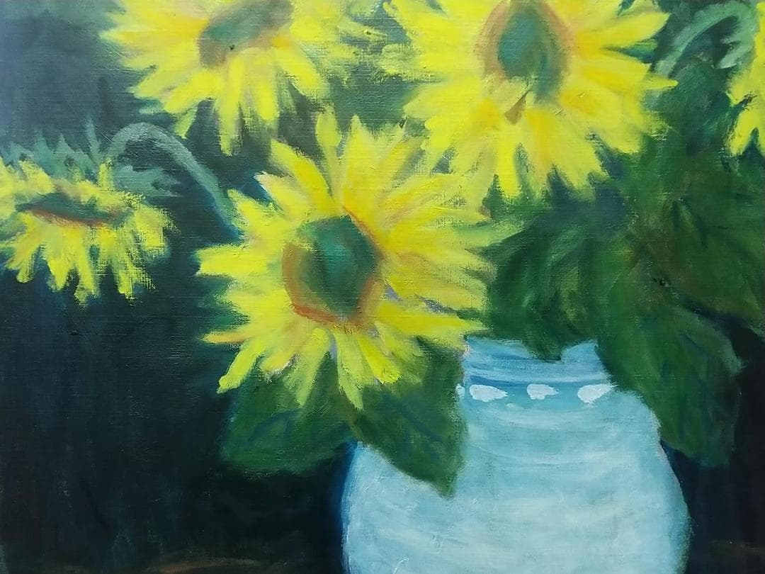 油絵 「向日葵」2006 F10 絵画