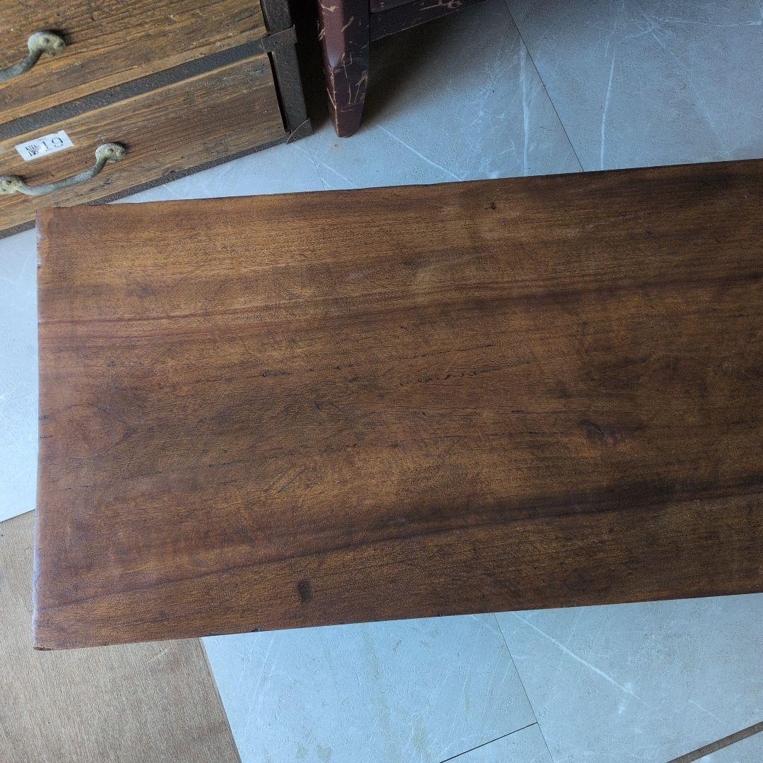 ブロカント古道具アンティーク重厚な経机 天板厚　5センチ　ローテーブル