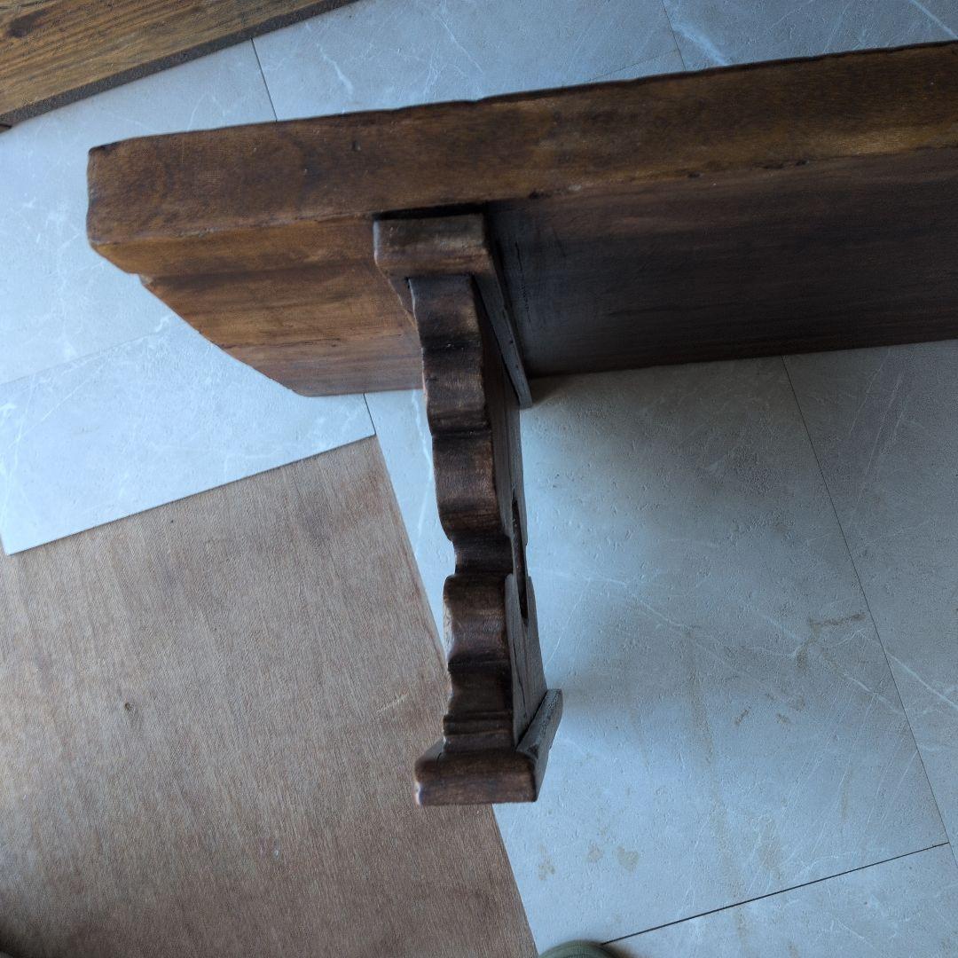 ブロカント古道具アンティーク重厚な経机 天板厚　5センチ　ローテーブル