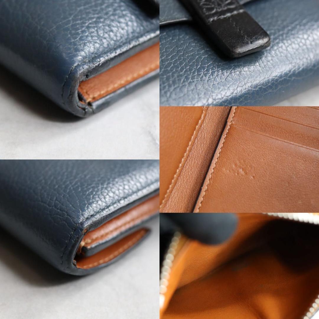 LOEWE ロエベ / スモールバーティカルウォレット 三つ折り財布 ネイビー