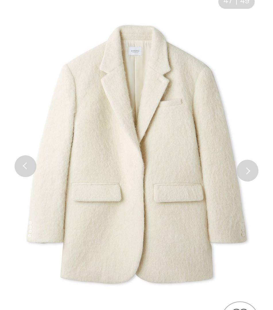 emmi シャギーテーラードジャケットコート