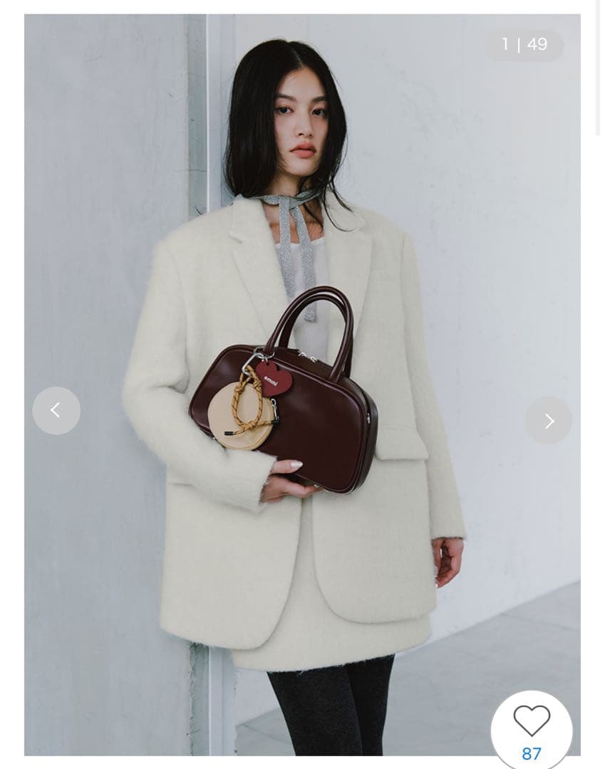 emmi シャギーテーラードジャケットコート