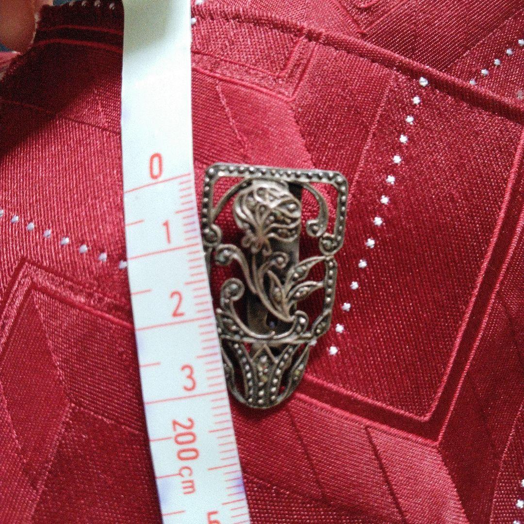 バラ　薔薇　ローズ　デザイン　クリップ　ヴィンテージ　シルバー　銀　マーカサイト