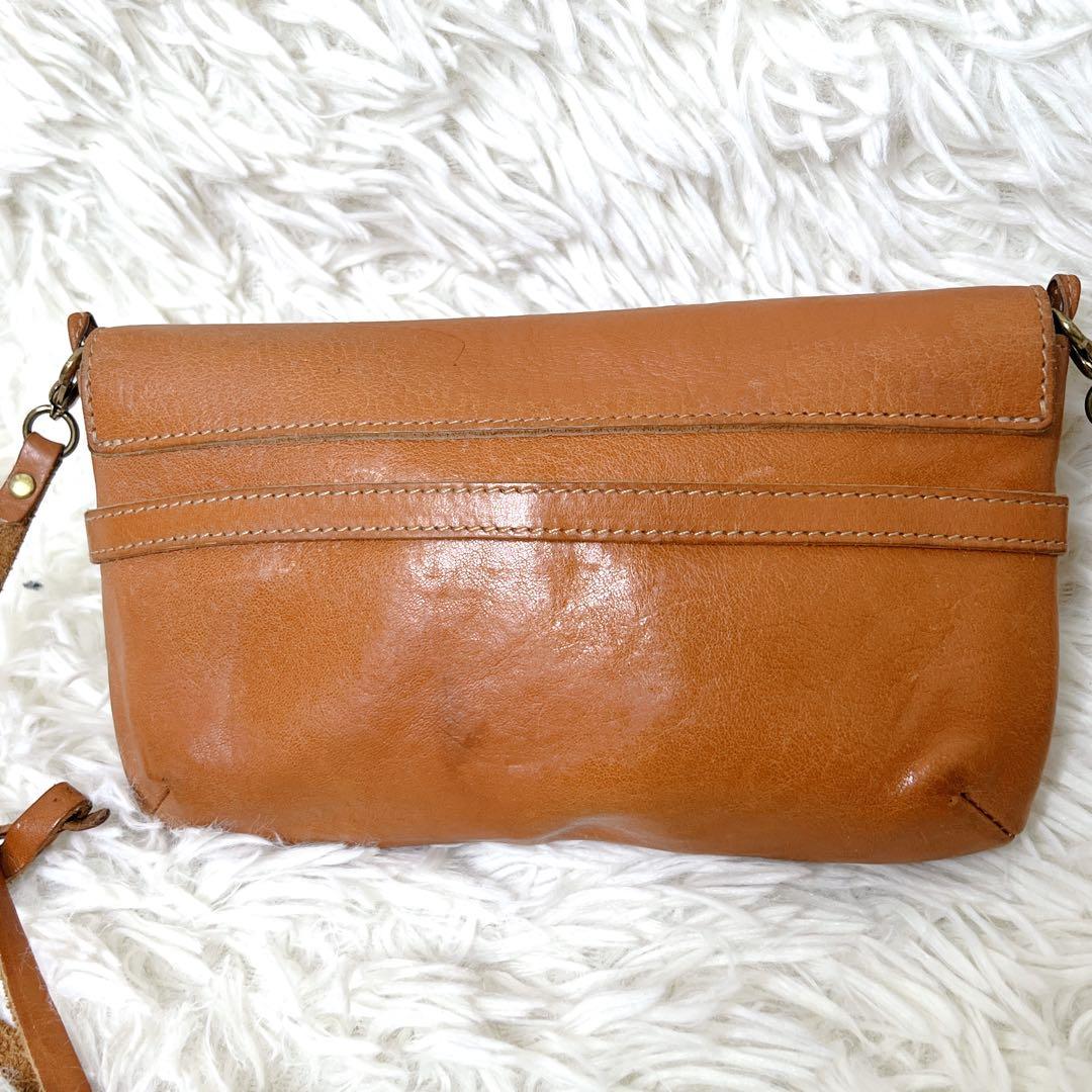 IL BISONTE イルビゾンテ レザー ショルダーウォレット キャメル 本革