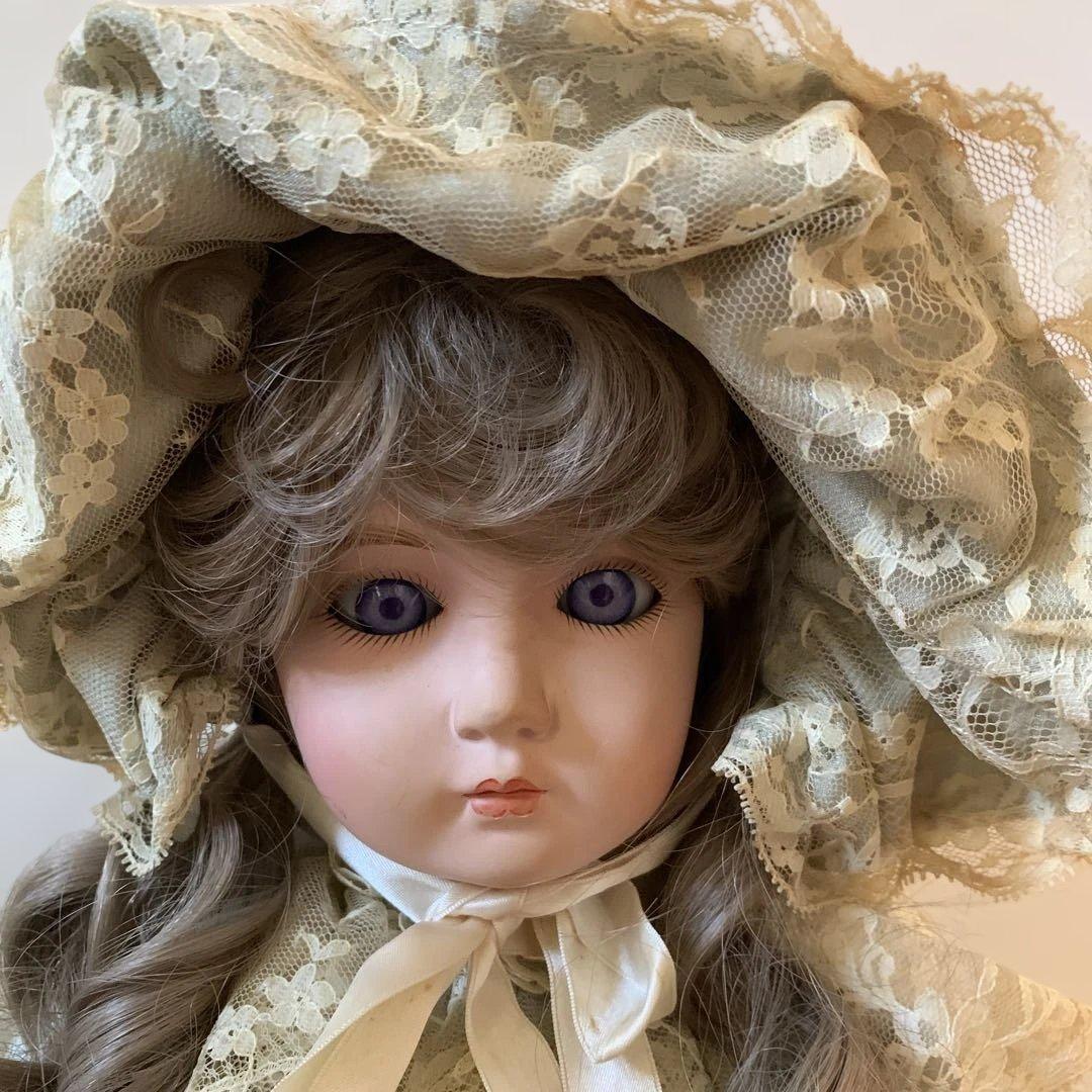 西洋人形 ボンネット付き ドール エメラルドグリーンドレス