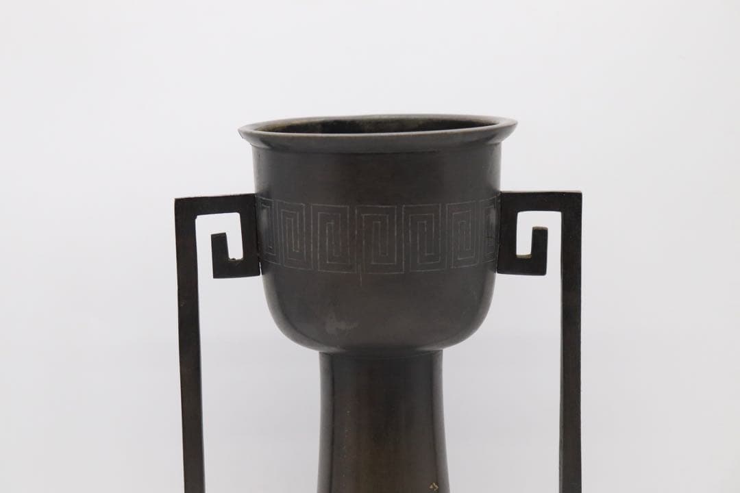 象嵌　銅製　花器　送料込み250714