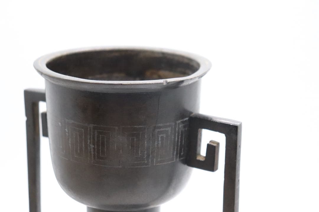 象嵌　銅製　花器　送料込み250714