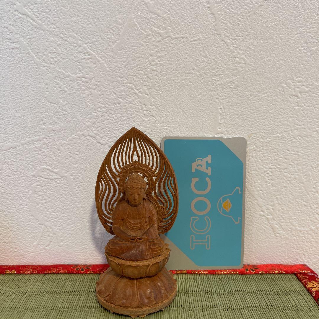 美品　籠山白檀 阿弥陀佛 京都大仏師の作品