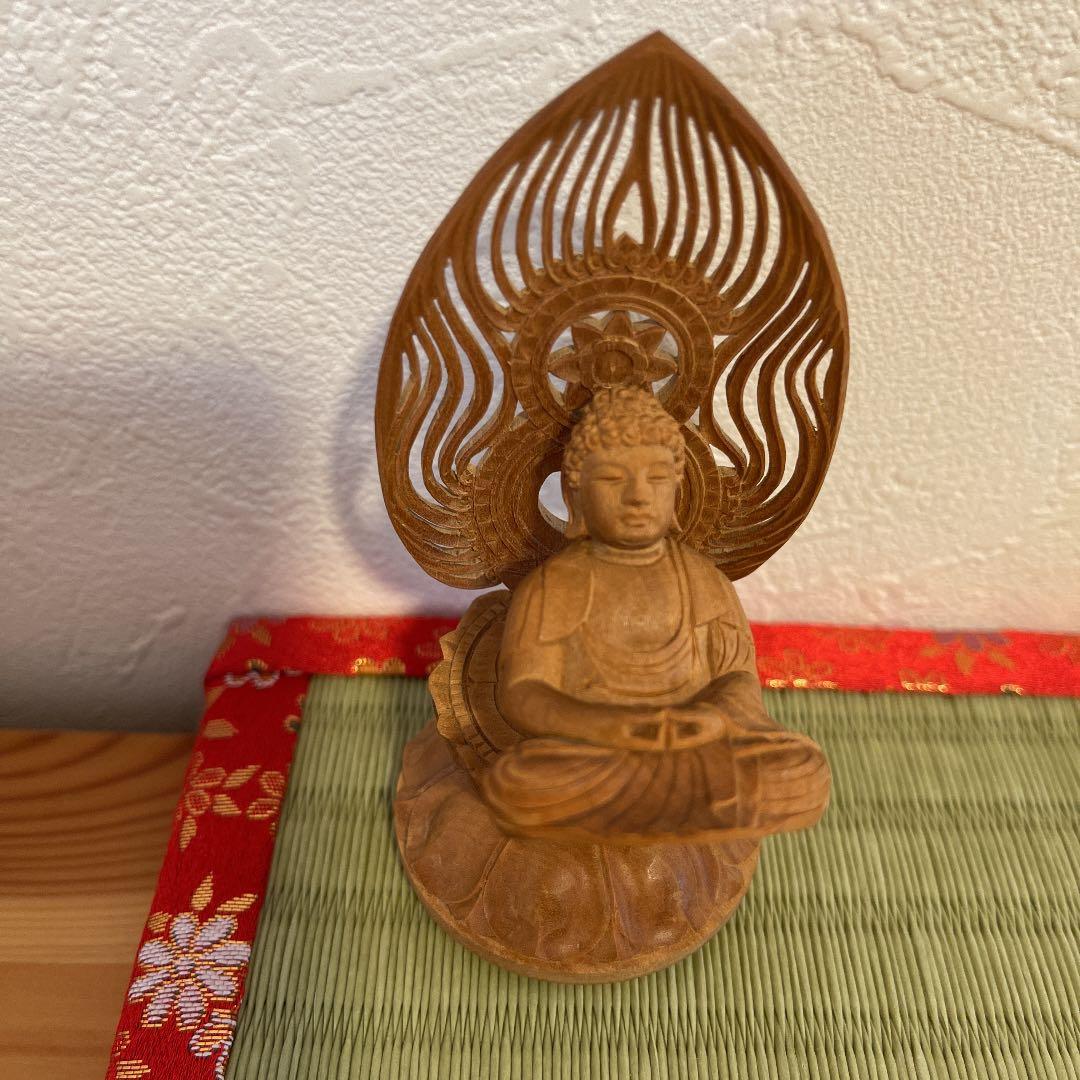 美品　籠山白檀 阿弥陀佛 京都大仏師の作品