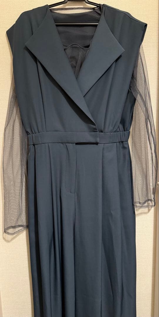 kana カナ シアートップス スタンドアウトカラー オールインワン M ブルー