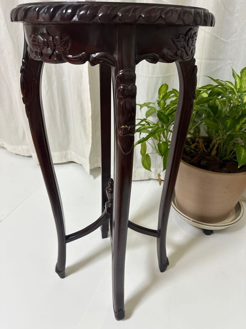 アンティーク調 クラシック ヨーロッパ家具 花台 サイドテーブル 猫足