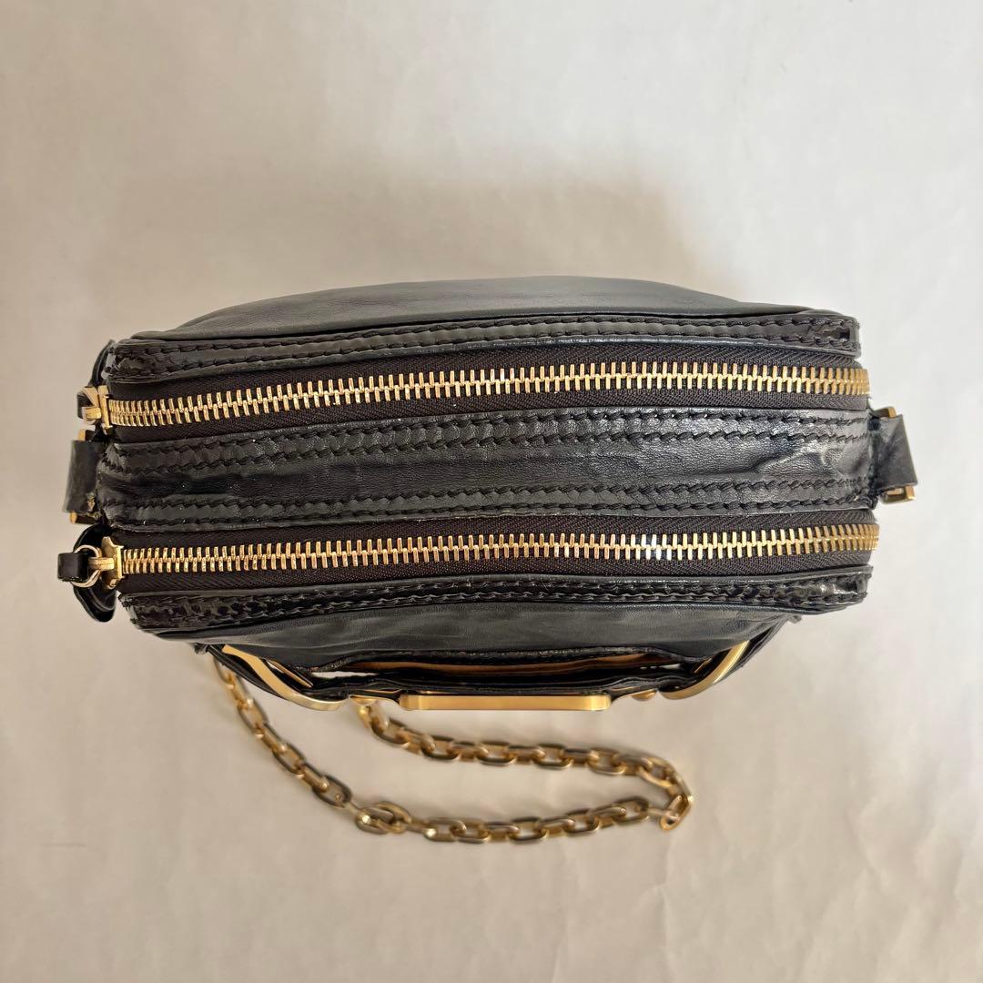 ジミーチュウ　JIMMY CHOO黒 レザー クロスボディバッグ