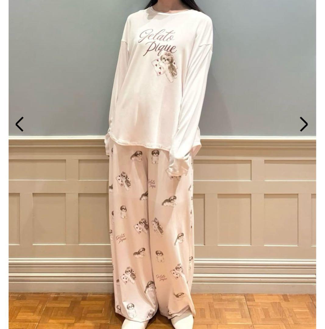 新品　ジェラートピケ　シーズー　犬　セットアップ　パジャマ　ルームウェア　ピンク