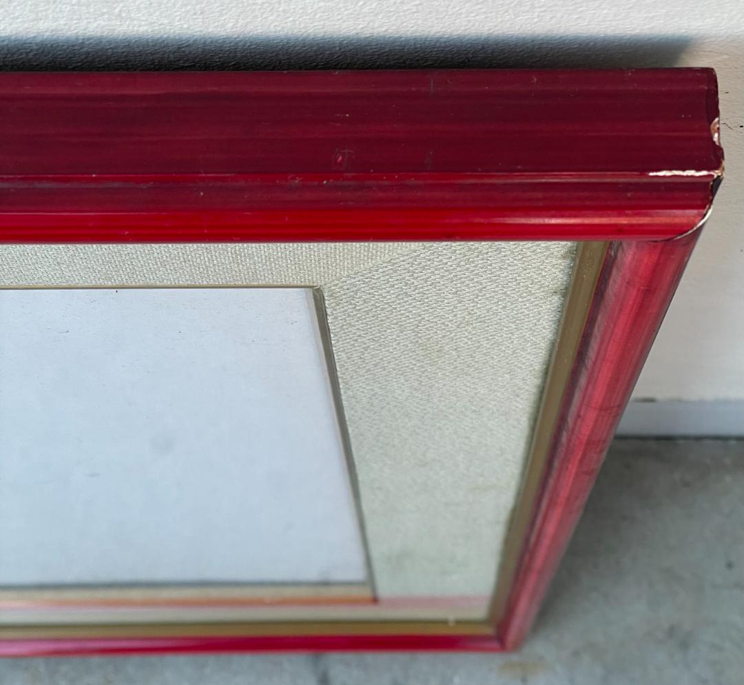 大型 額縁 フレーム 赤 レッド ゴールド マット付 和洋兼用 高級 中古
