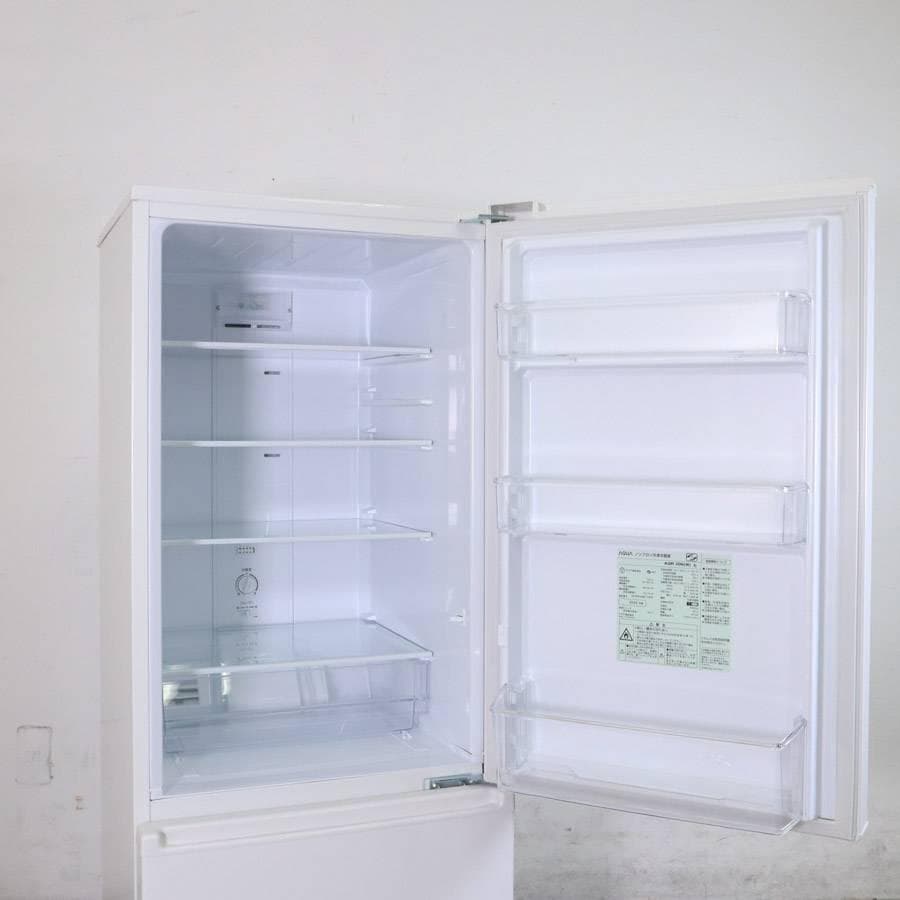 22年製 アクア 201L 2ドア 冷蔵庫 AQR-20N(W) 右開き ミルク