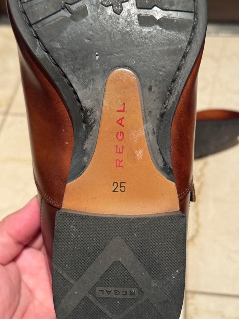 REGAL【ブラウン レザー シングルモンクビジネスシューズ】