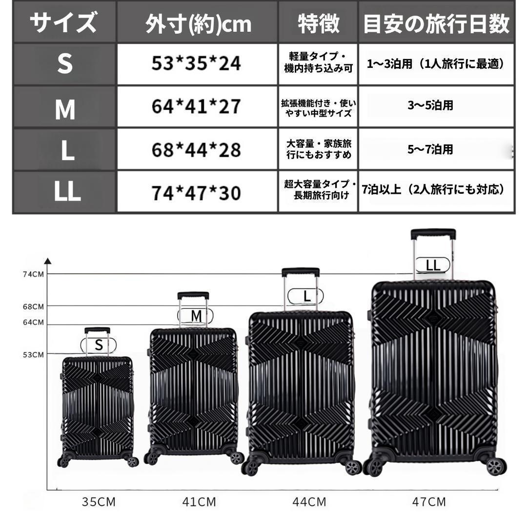 新品 スーツケース 2点セットブラック 拡張機能付き TSAロック搭載