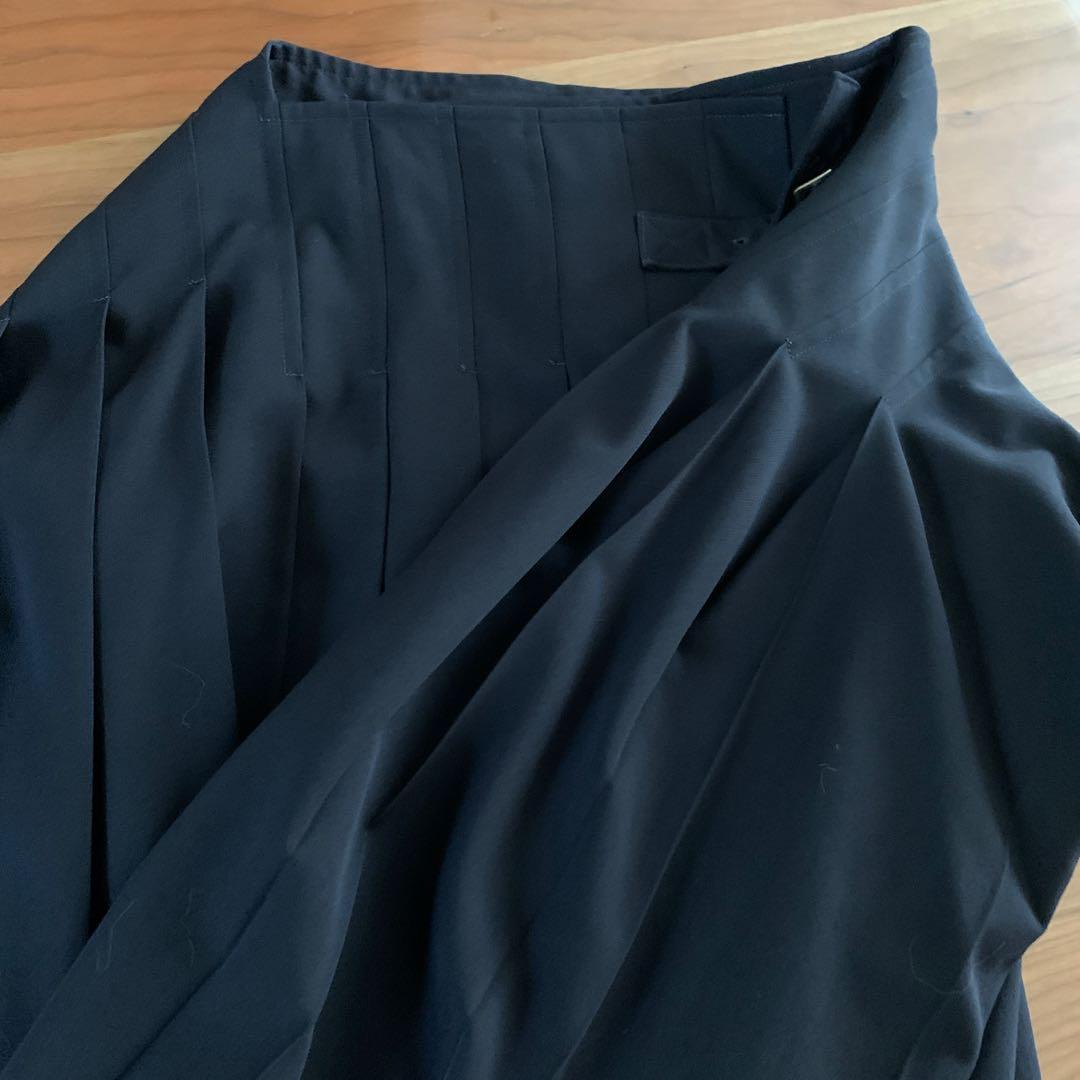 コムデギャルソン　トリコ　変形プリーツスカート／ブラック/wool