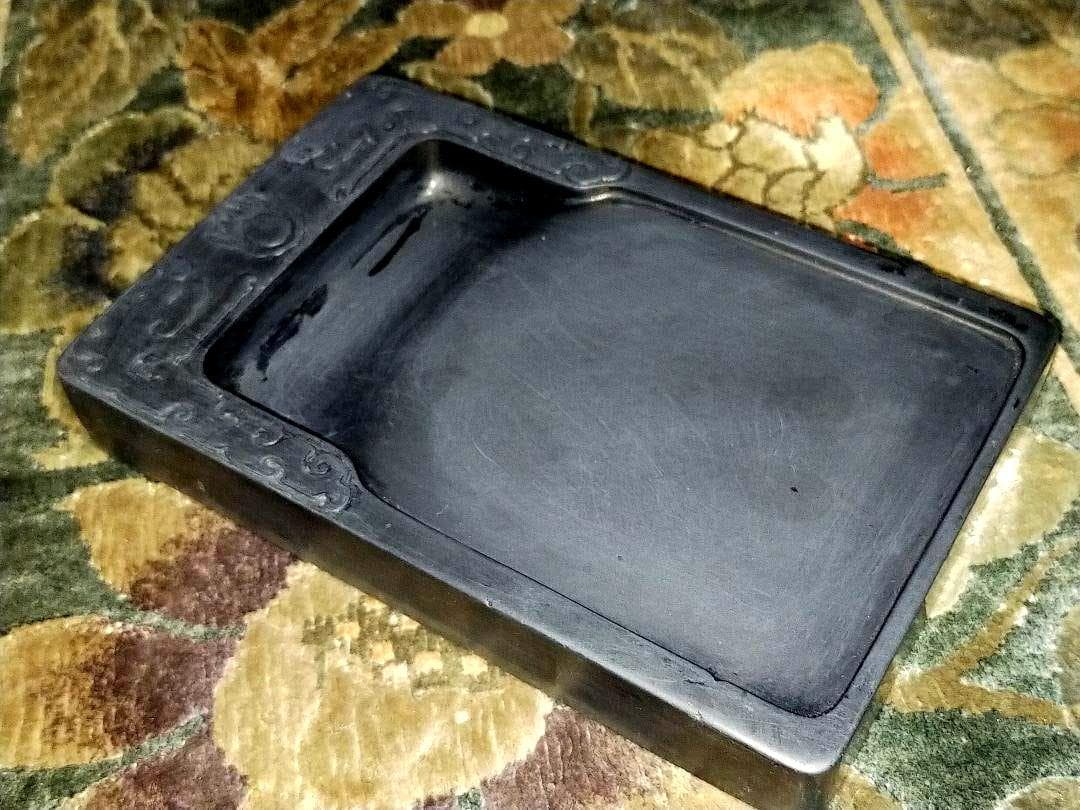 ♥中国　火焔双獣文　端渓硯　古硯　７　端渓　硯　骨董品