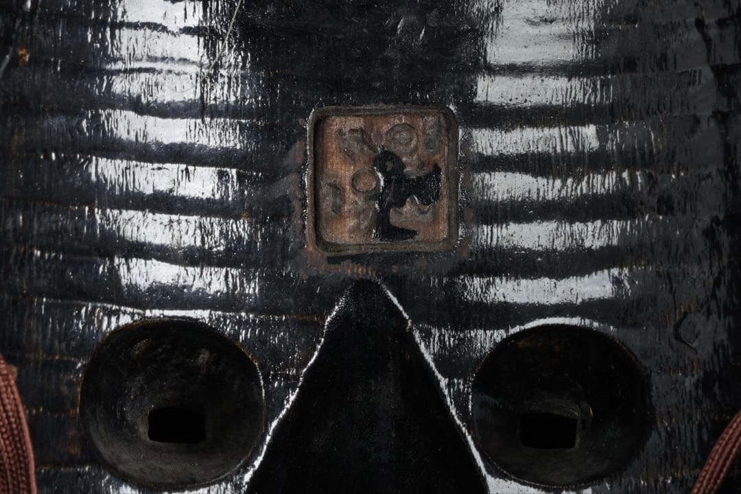 初代 野川陽山 時代能面 木彫 翁 姥 一対 箱付 在銘 小尉面 古美術 骨董品