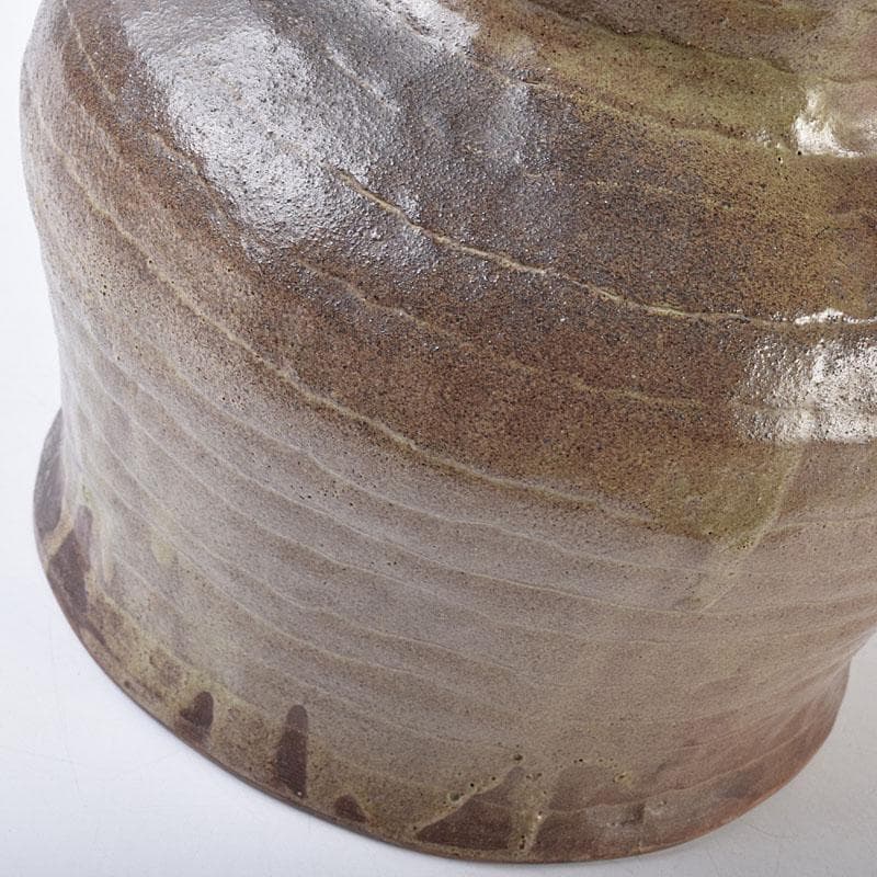 壺屋焼　爍山銘　内魚刻　双耳壷　花瓶　時代箱　M　R9056H