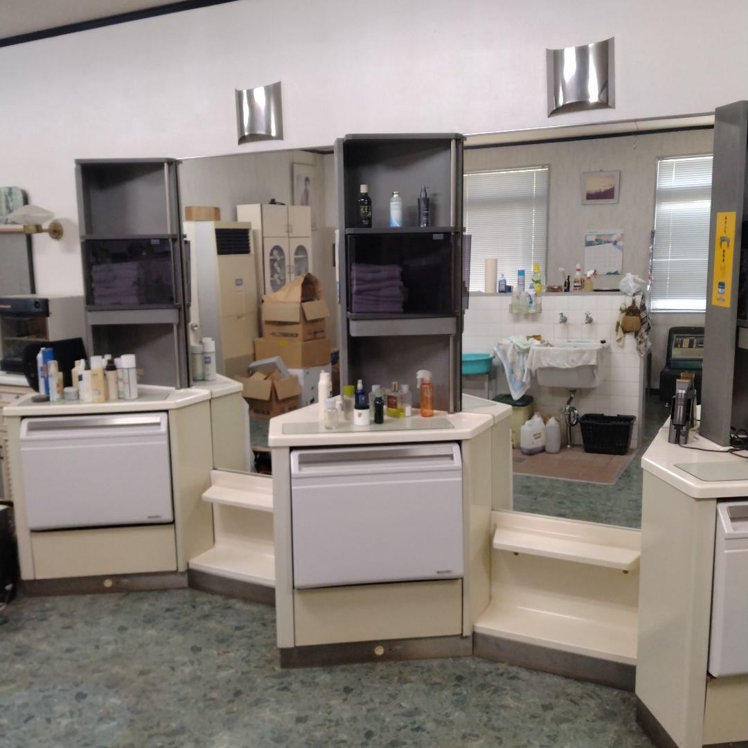 【理容】鏡台、洗面台 　✕3セット