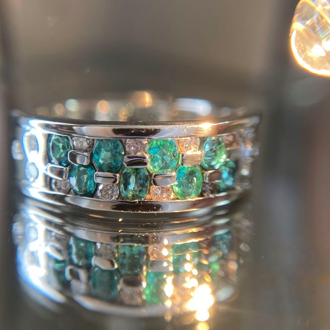 『専用です』天然パライバトルマリン ダイヤモンド 計0.67ct 中宝研ブラジル