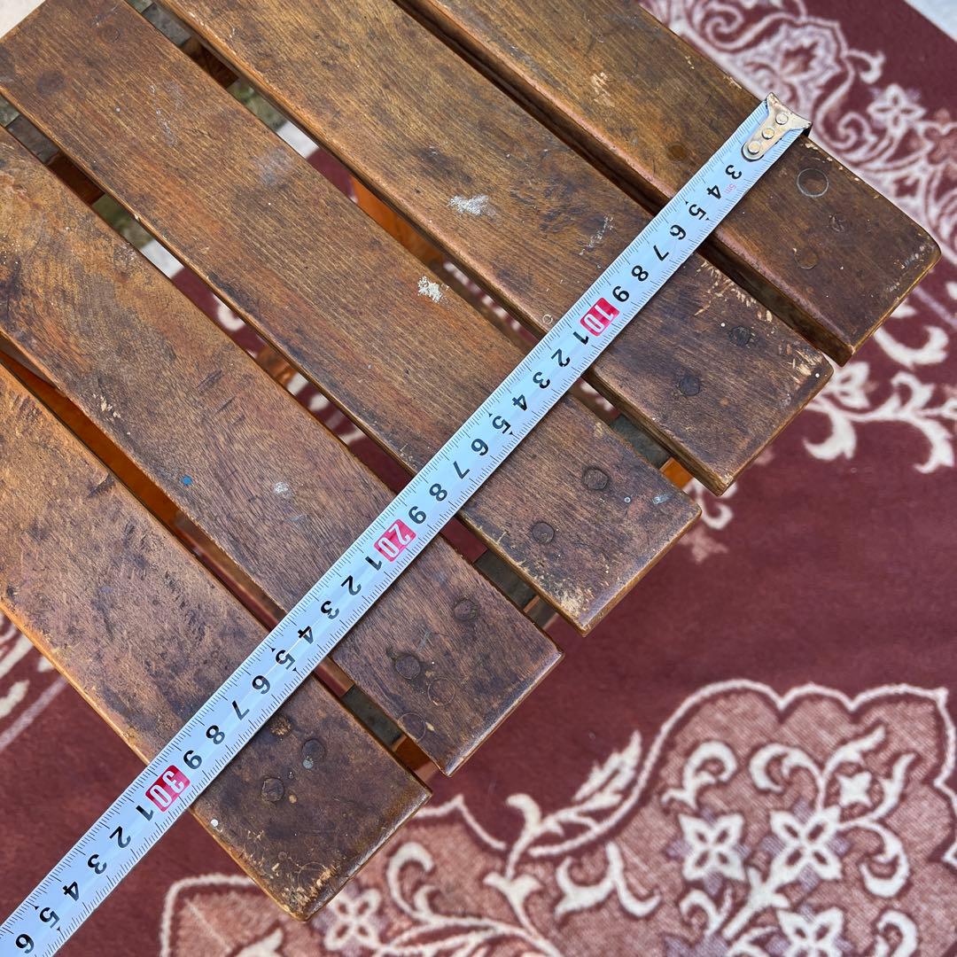 アンティーク 古家具◾️木製無垢材 スクエア型 スツール サイドテーブル 飾り台