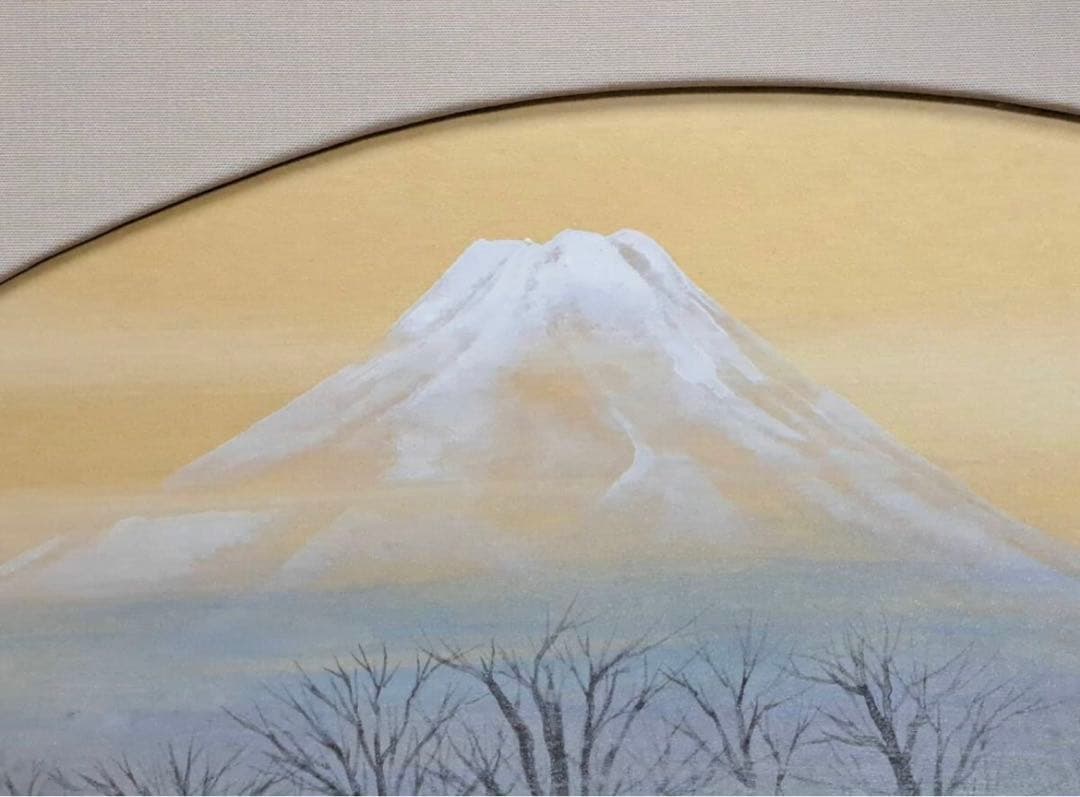 橋田二朗 日本画 彩色 「朝霧」 23.5×53.5cm 印有 共シール有