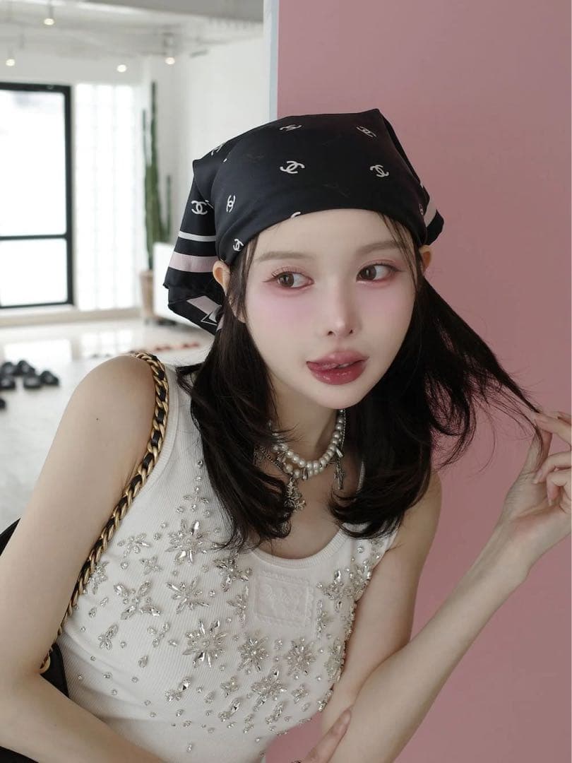 新品タグ付 ダーリッチ ジュエリーリブノースリトップス ホワイト