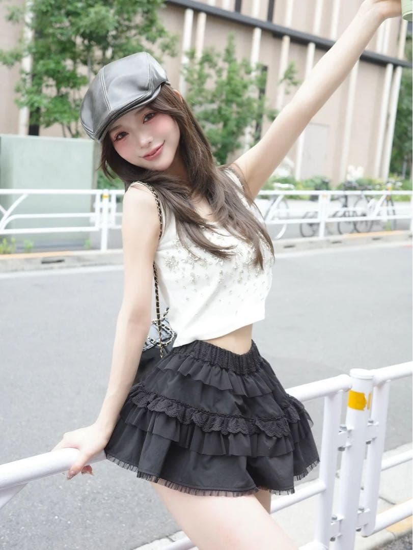 新品タグ付 ダーリッチ ジュエリーリブノースリトップス ホワイト