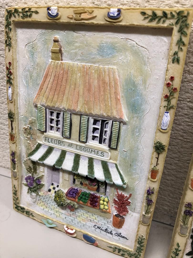 輸入品　作家物　立体ウォールデコレーション　壁飾り　壁掛け　アートフレーム