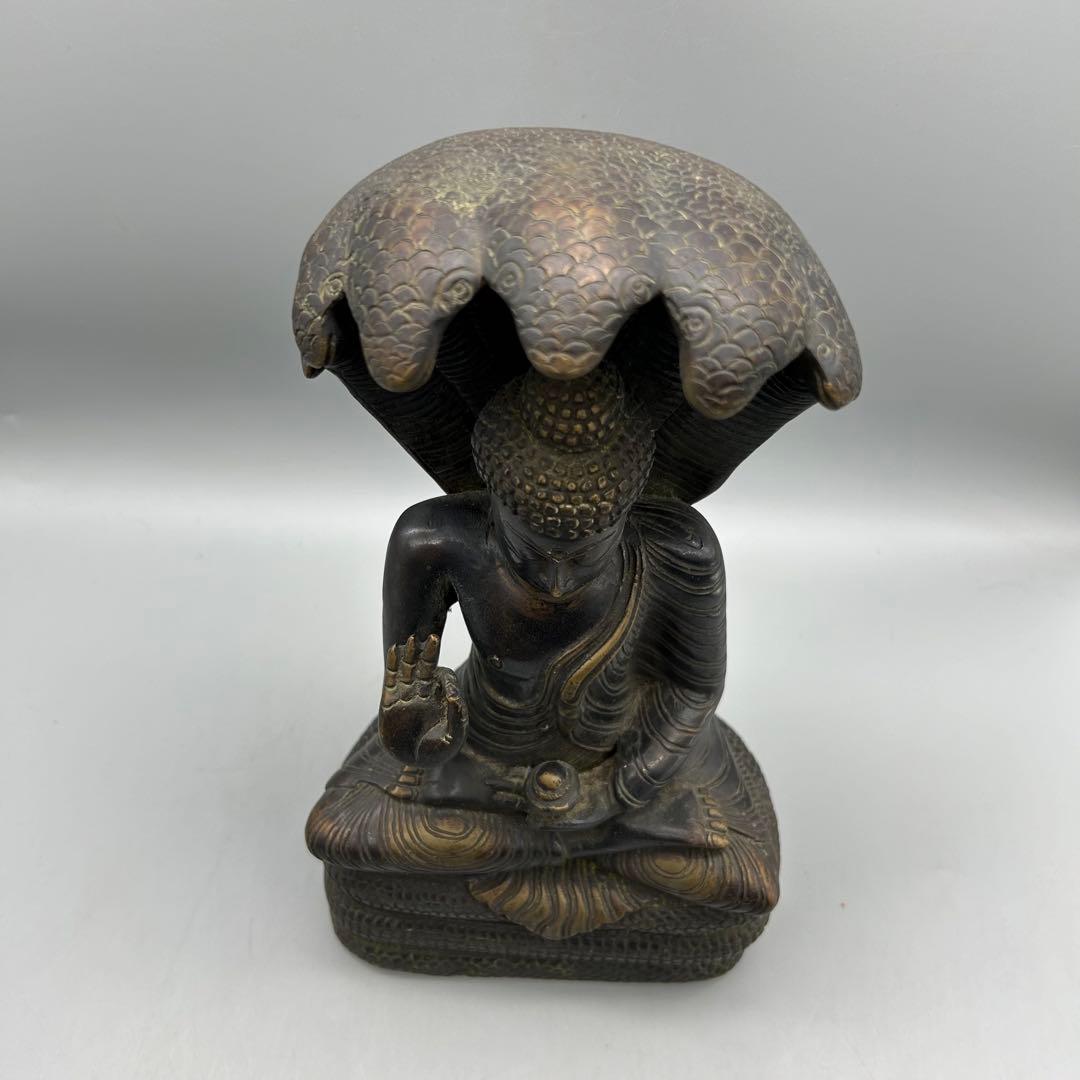 【仏陀　ナーガ　ブロンズ　銅像】仏教美術　仏像釈迦　カンボジア　アンコールワット