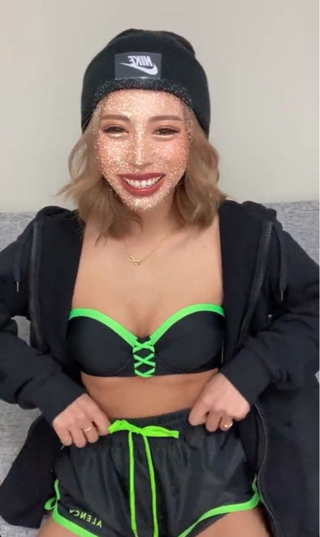 elleALENCY バイカラーバンドゥービキニ　キミドリ