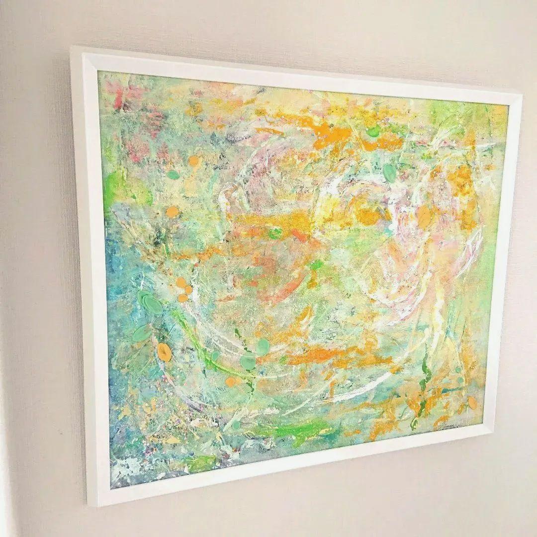 原画　息吹巡りて　F10号　インテリア　テクスチャーアート　森　自然　プレゼント